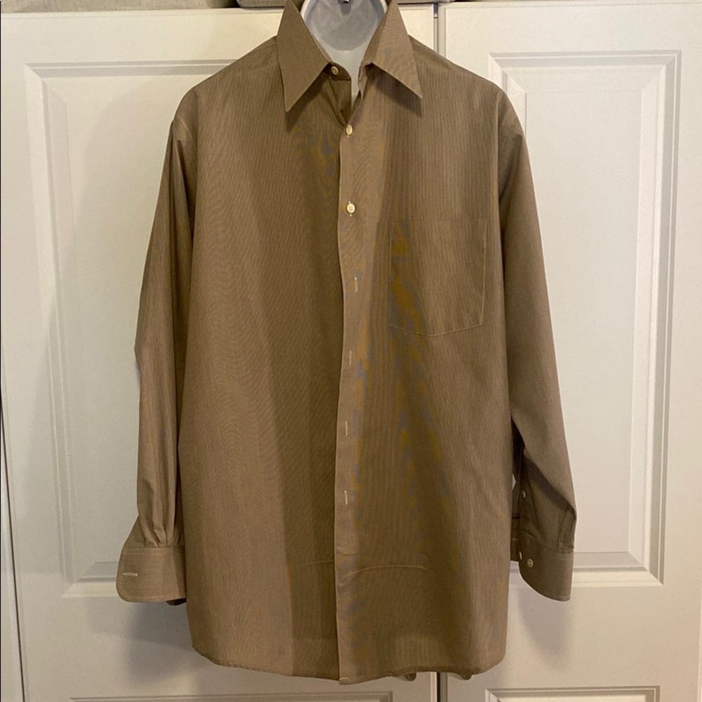 Haggar Wrinkle-free Brown Dress Shirt Classic Style